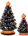 RJ Legend Halloween Ceramic Tree 2PC Set 15" & 9" with LED Lights