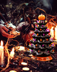 RJ Legend Halloween Ceramic Tree 2PC Set 15" & 9" with LED Lights