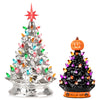 RJ Legend Ceramic Tree, Cordless with Multicolor LEDs, 2pcs Set - 15" & 9"