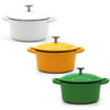 RJ Legend Mini Dutch Oven Pot, Round Cocotte, 5.5-Inch - 8.5 oz, 2Pcs and 3Pcs Set