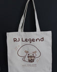 RJ Legend 100% Cotton Canvas Tote Bag - Milkie Boba Drop - Beige