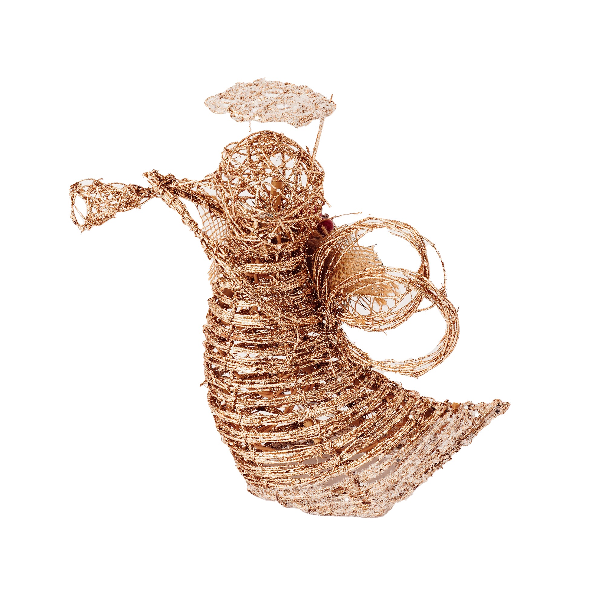 RJ Legend Gold Angel Rattan Decoration Lighted Display For Home, Room and Outdoor Decor, Christmas Decorations