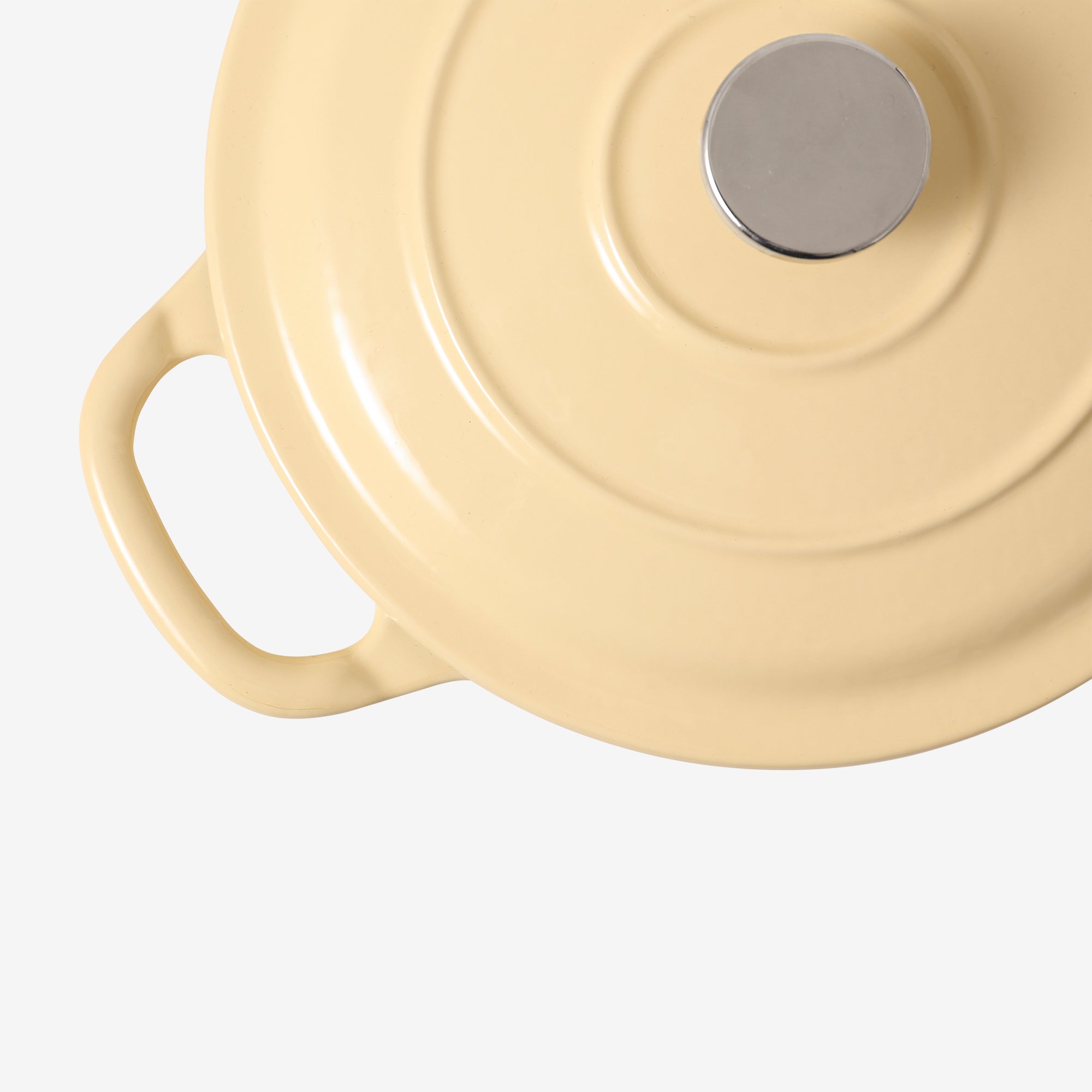 RJ Legend 1.9 Quart Cast Iron Pot, Enameled Cast Iron Pot, Dutch Oven Pot, Non-Stick, Round Braiser with Loop Handles, Beige