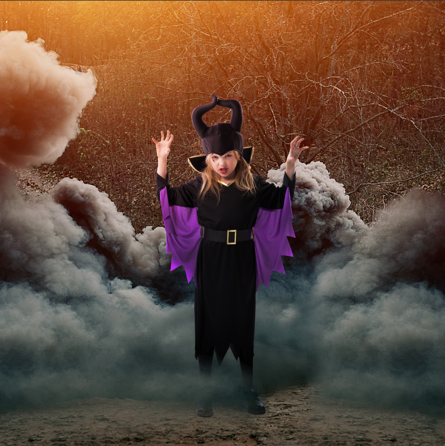 RJ Legend Evil Witch Cosplay - Halloween Devil Horns Costume - Fun Cosplay Devil Costume for Kids