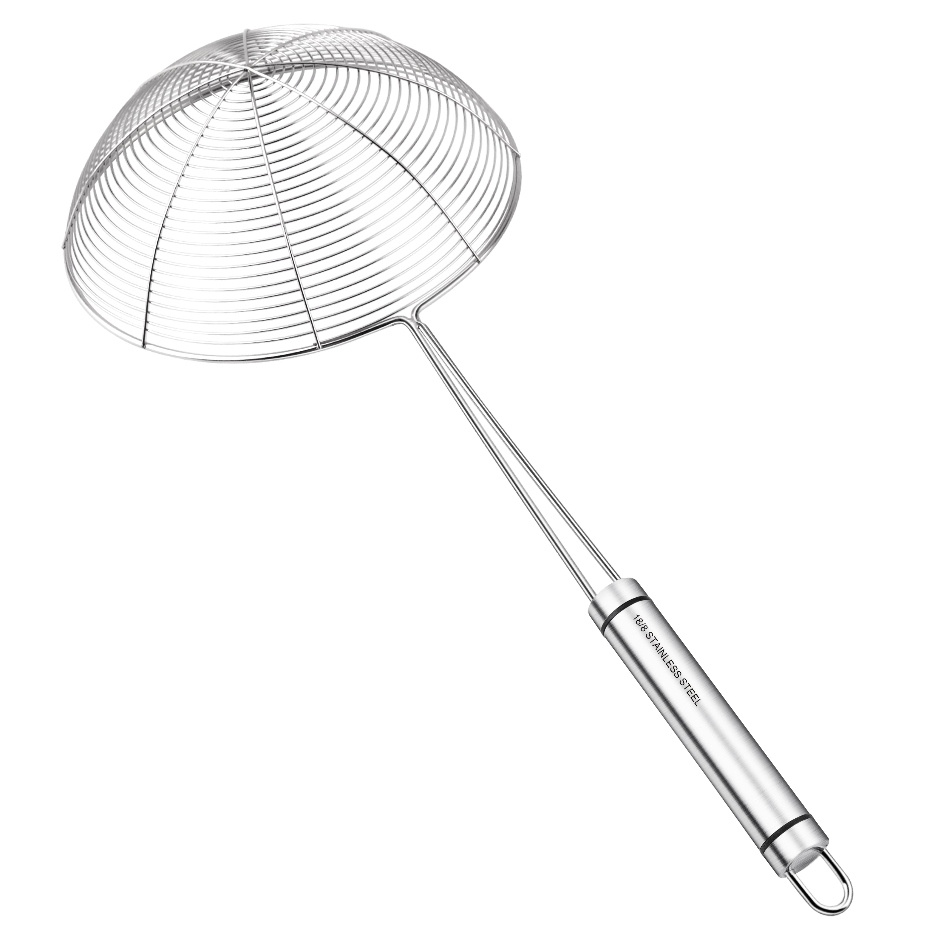 RJ Legend 304 Stainless Steel Pasta Strainer, Mesh Strainer, Oil Skimmer