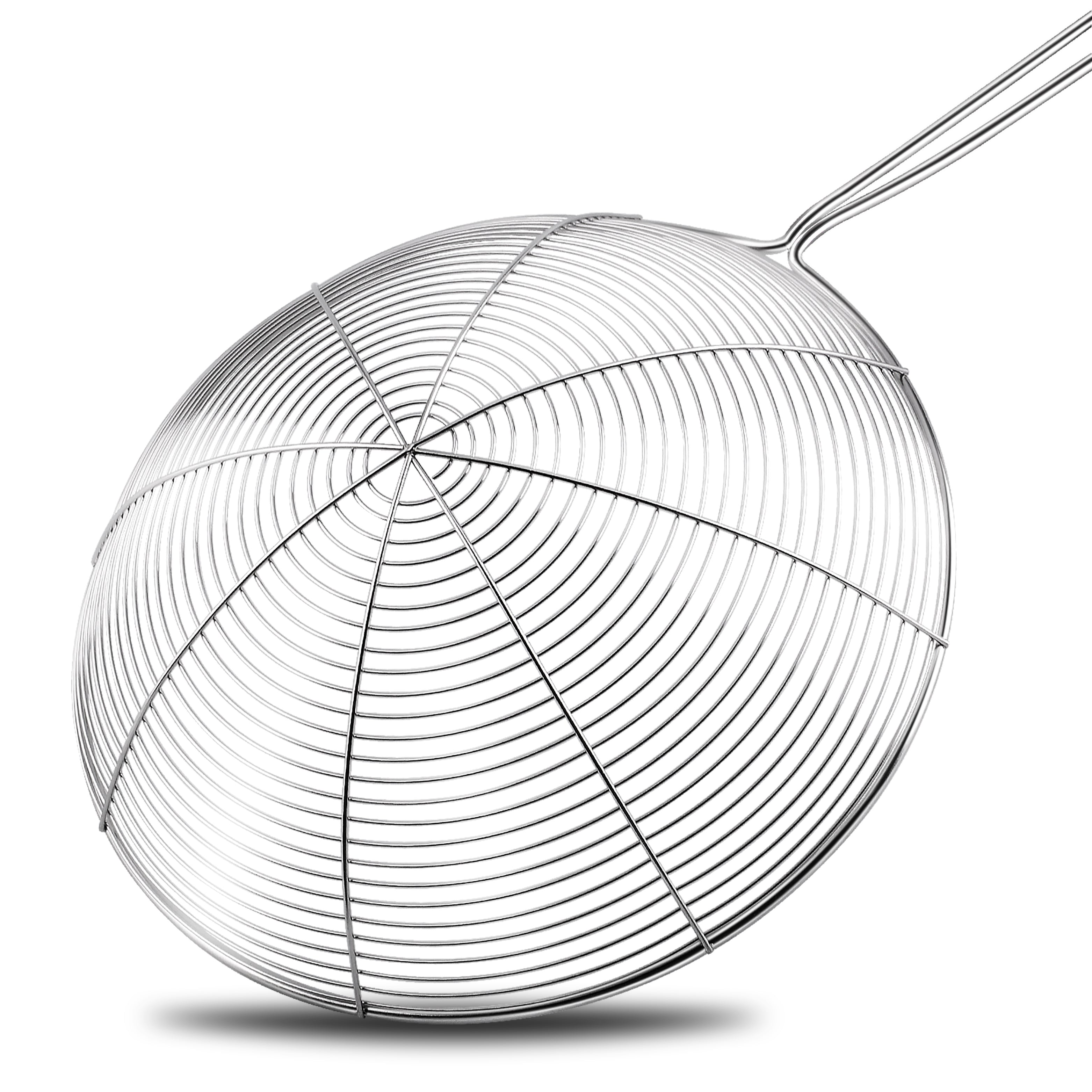 RJ Legend 304 Stainless Steel Pasta Strainer, Mesh Strainer, Oil Skimmer