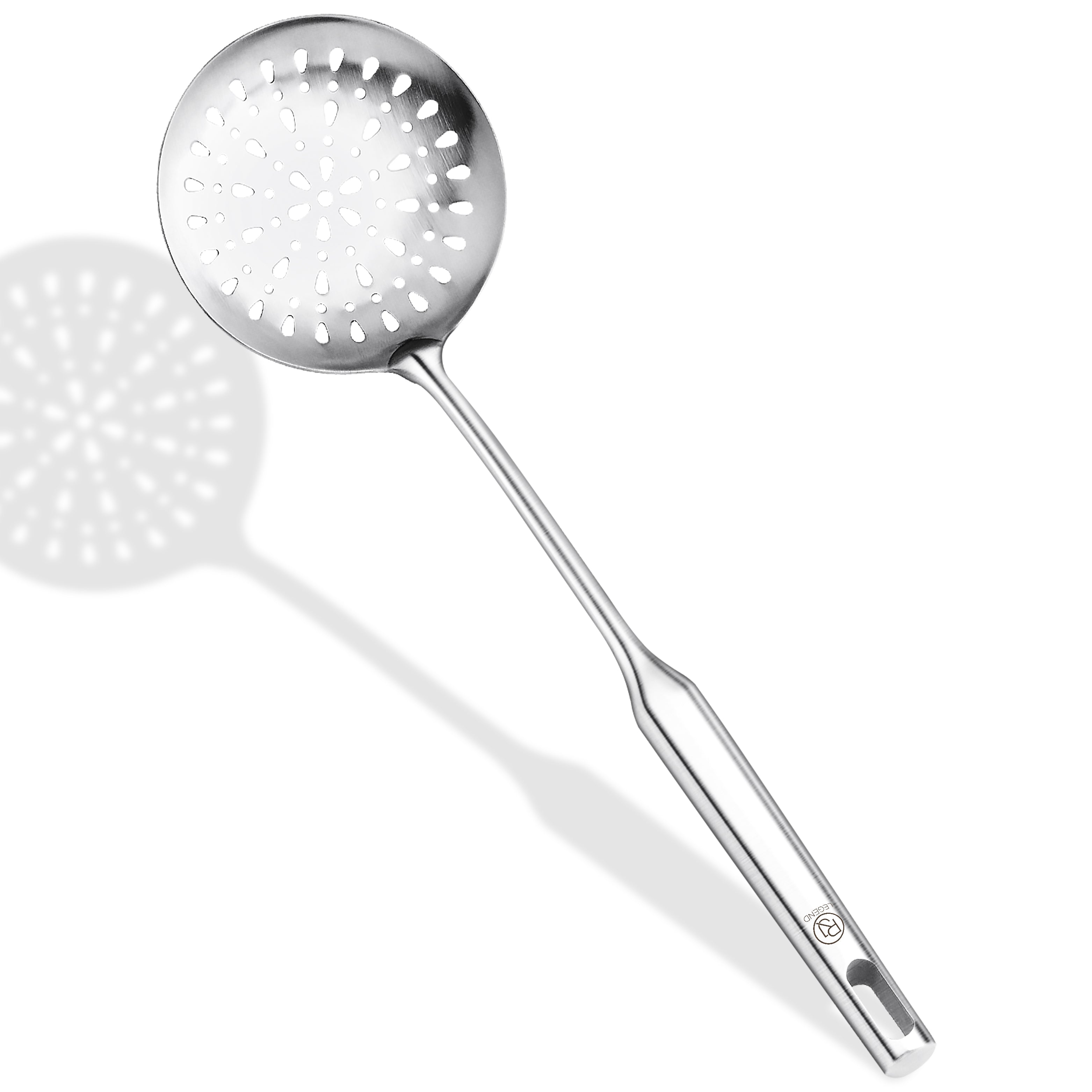 RJ Legend 304 Stainless Steel Slotted Spoon, Oil Skimmer, Wok Skimmer Ladle