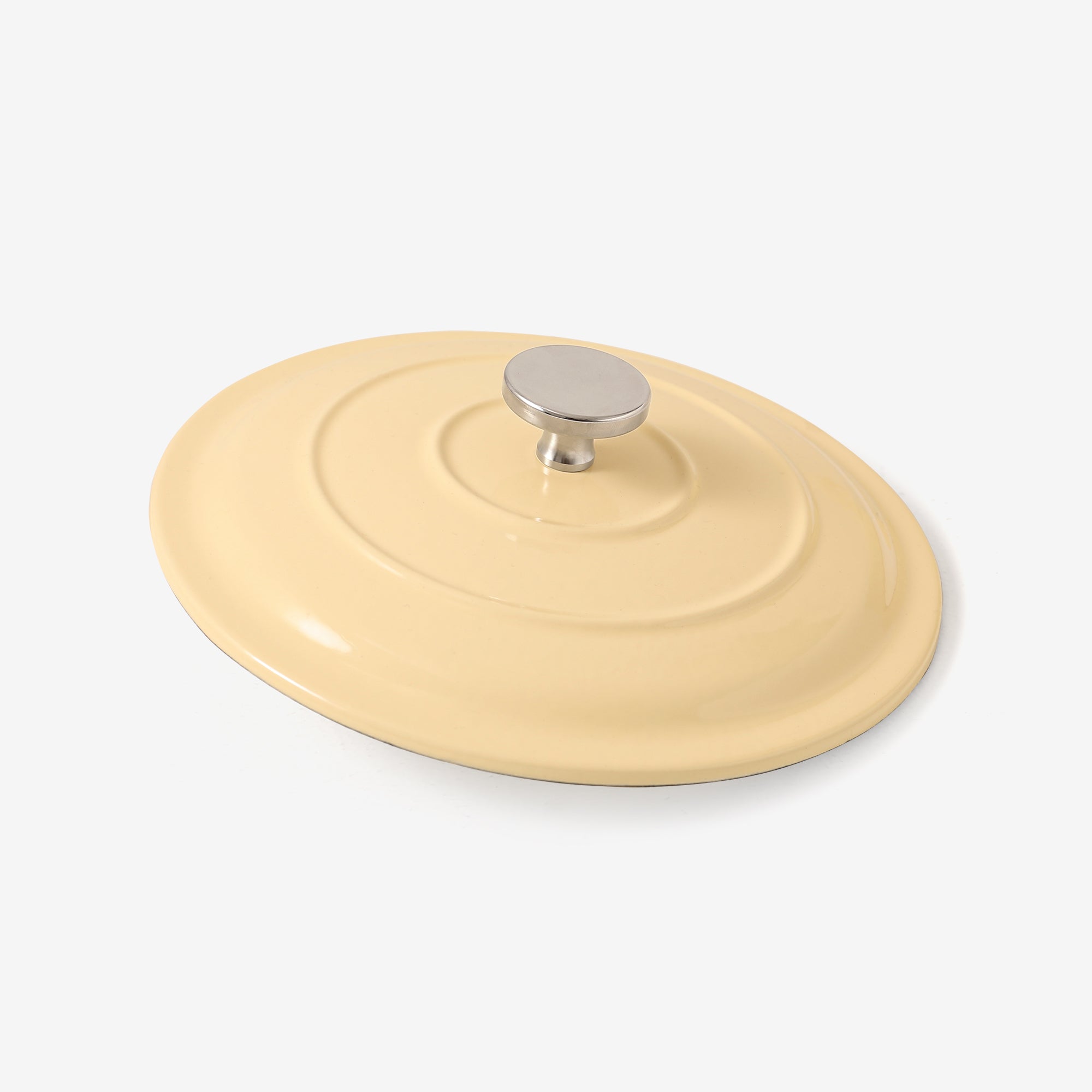 RJ Legend 1.9 Quart Cast Iron Pot, Enameled Cast Iron Pot, Dutch Oven Pot, Non-Stick, Round Braiser with Loop Handles, Beige