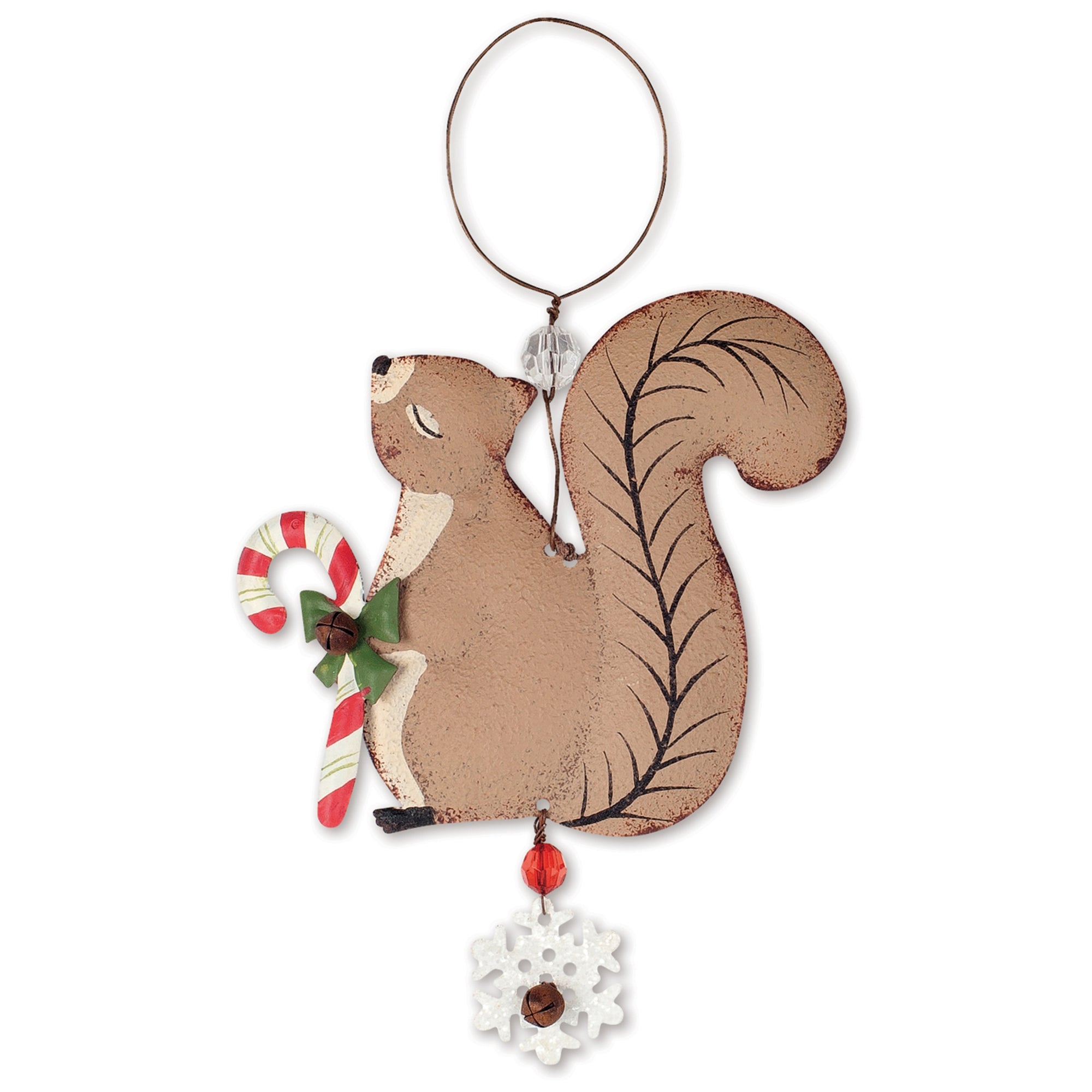 RJ Legend Squirrel Ornament Tree Christmas Decorations, Metal Ornaments, Small Cute Holiday Ornament, Hanging Winter Decorations