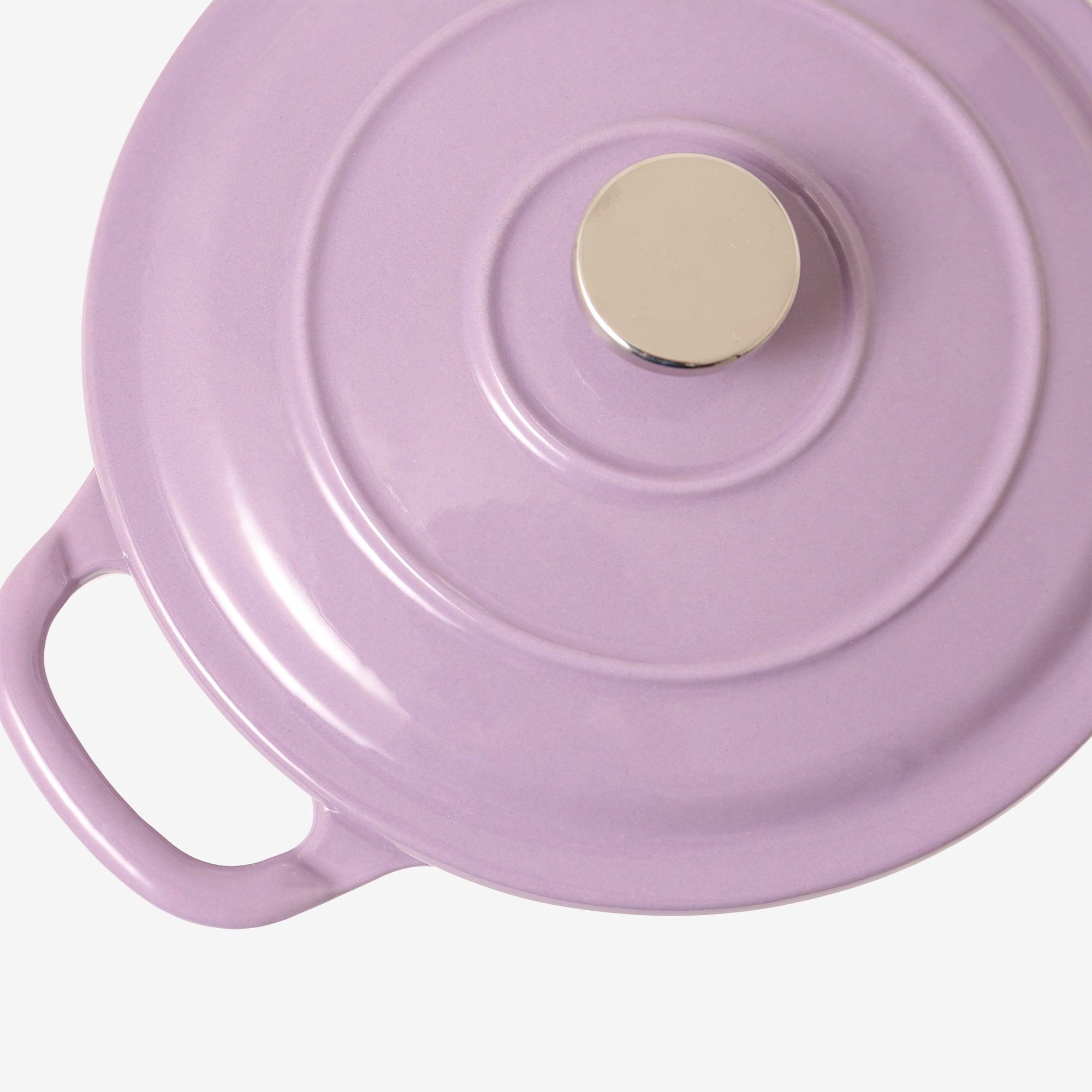 RJ Legend 1.9 Quart Cast Iron Pot, Enameled Cast Iron Pot, Dutch Oven Pot, Non-Stick, Round Braiser with Loop Handles, Purple