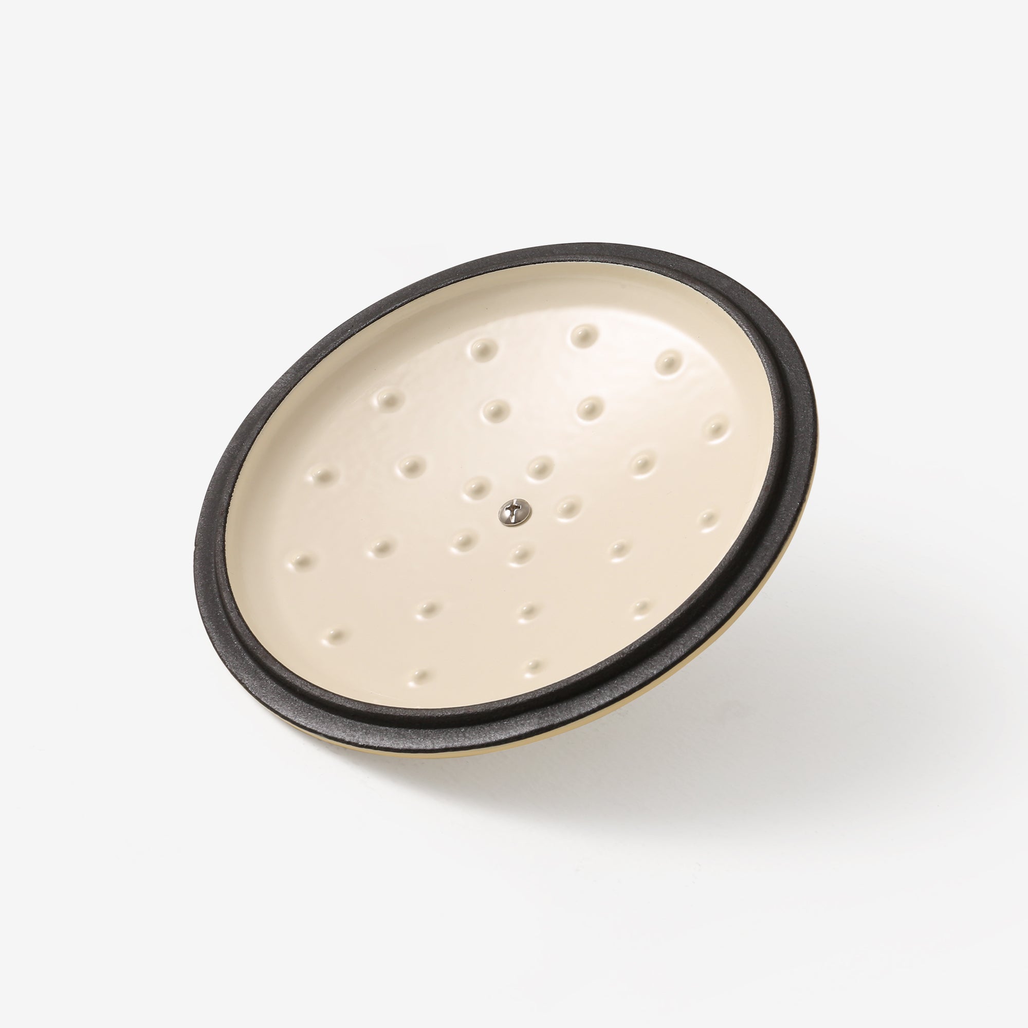 RJ Legend 1.9 Quart Cast Iron Pot, Enameled Cast Iron Pot, Dutch Oven Pot, Non-Stick, Round Braiser with Loop Handles, Beige