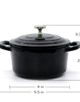 RJ Legend Mini Cast Iron Pot, Round Cocotte, 5.5-Inch 