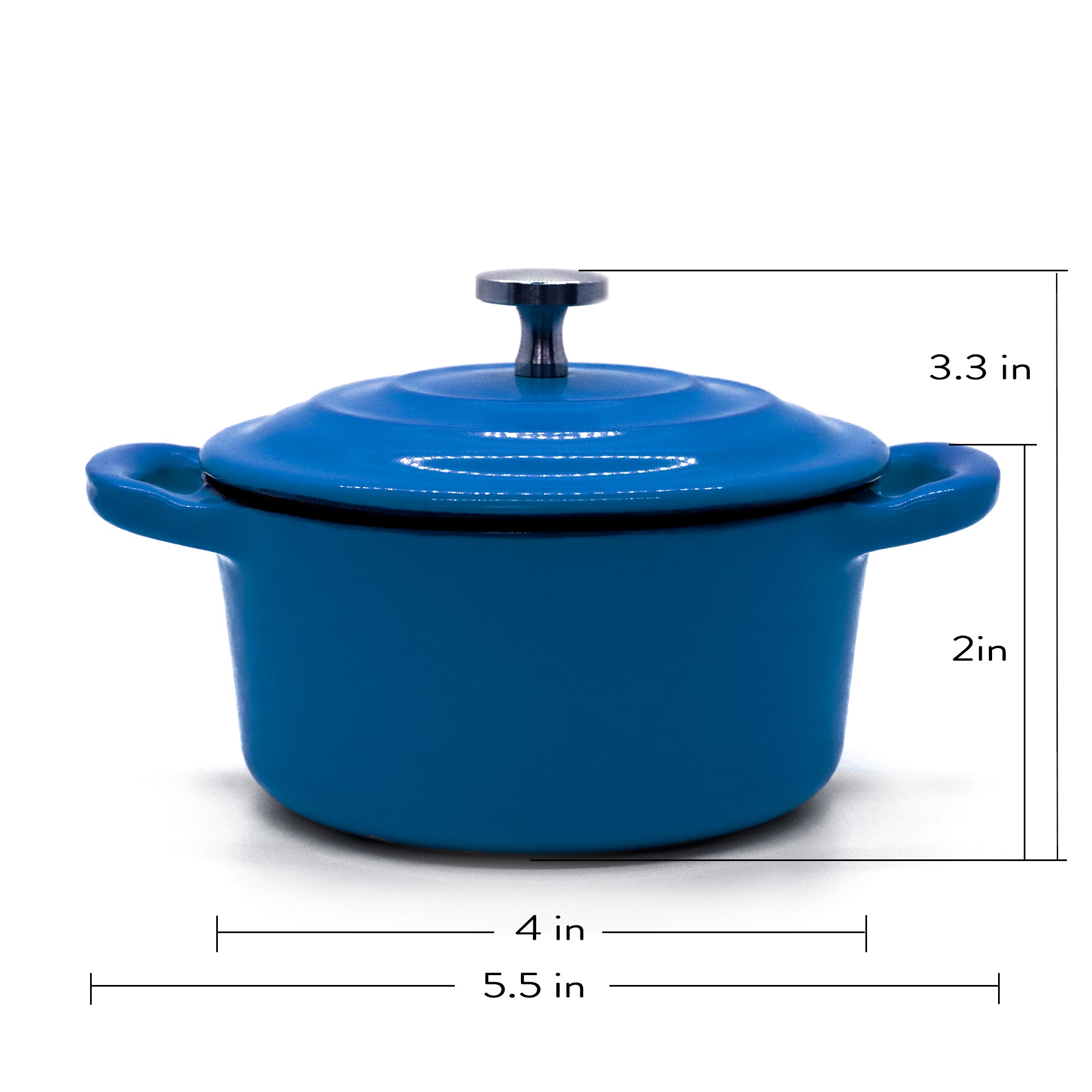 RJ Legend Mini Cast Iron Pot, Round Cocotte, 5.5-Inch 