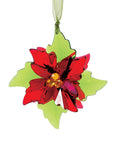 RJ Legend Mini Poinsettia Ornaments, Christmas Decorations, Christmas Tree Decor, Acrylic Flower Decor, 2 Assorted