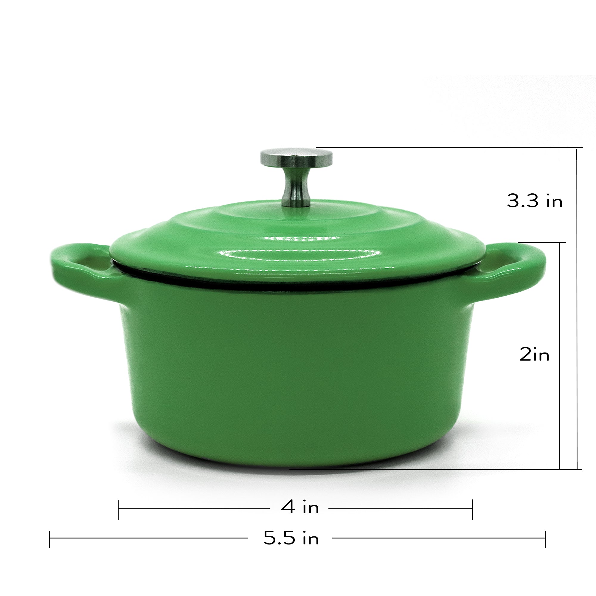 RJ Legend Mini Cast Iron Pot, Round Cocotte, 5.5-Inch 