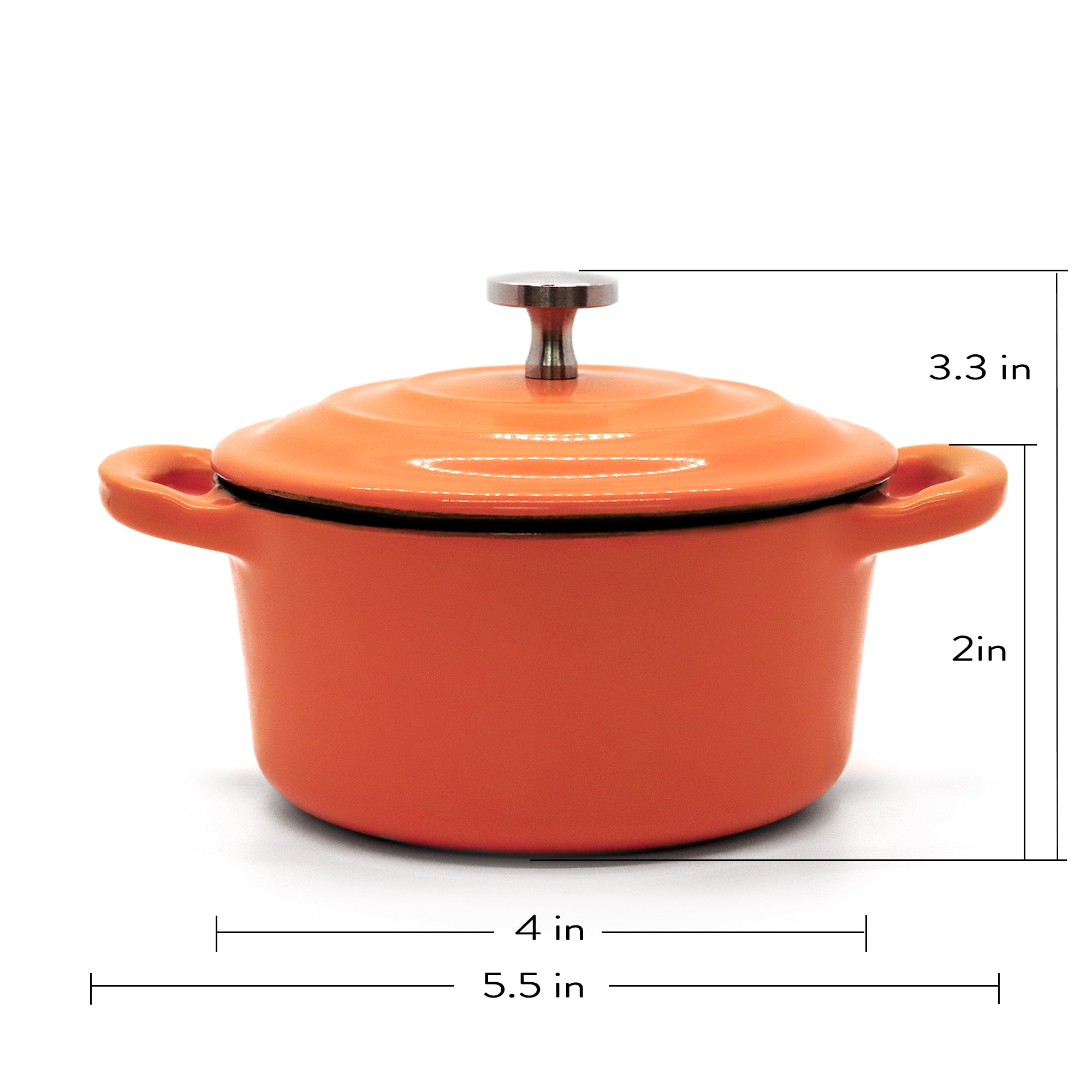 RJ Legend Mini Cast Iron Pot, Round Cocotte, 5.5-Inch 