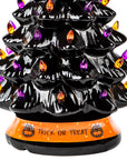 RJ Legend Ceramic Tree, 15" Handcraft Cordless with Pumpkin Head, LED Light Bulbs, - Black