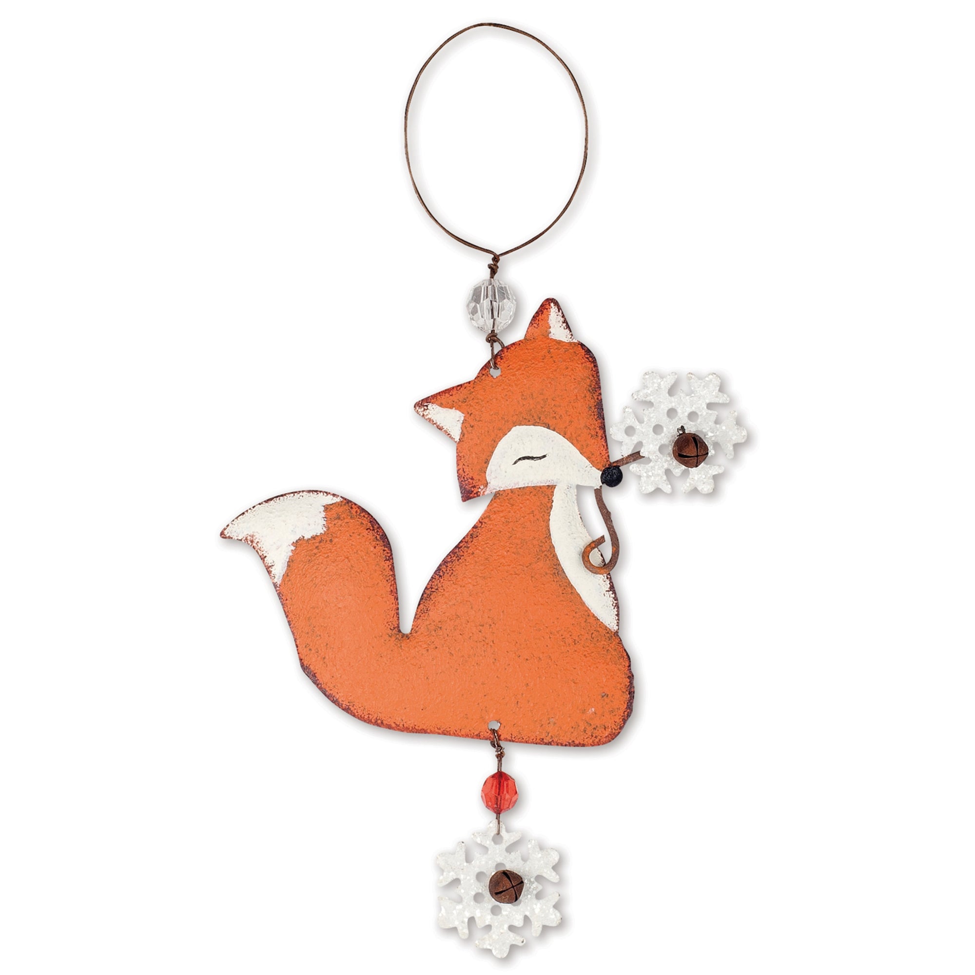 RJ Legend Fox Ornament Tree Christmas Decorations, Metal Ornaments, Small Cute Holiday Ornament, Hanging Winter Decorations