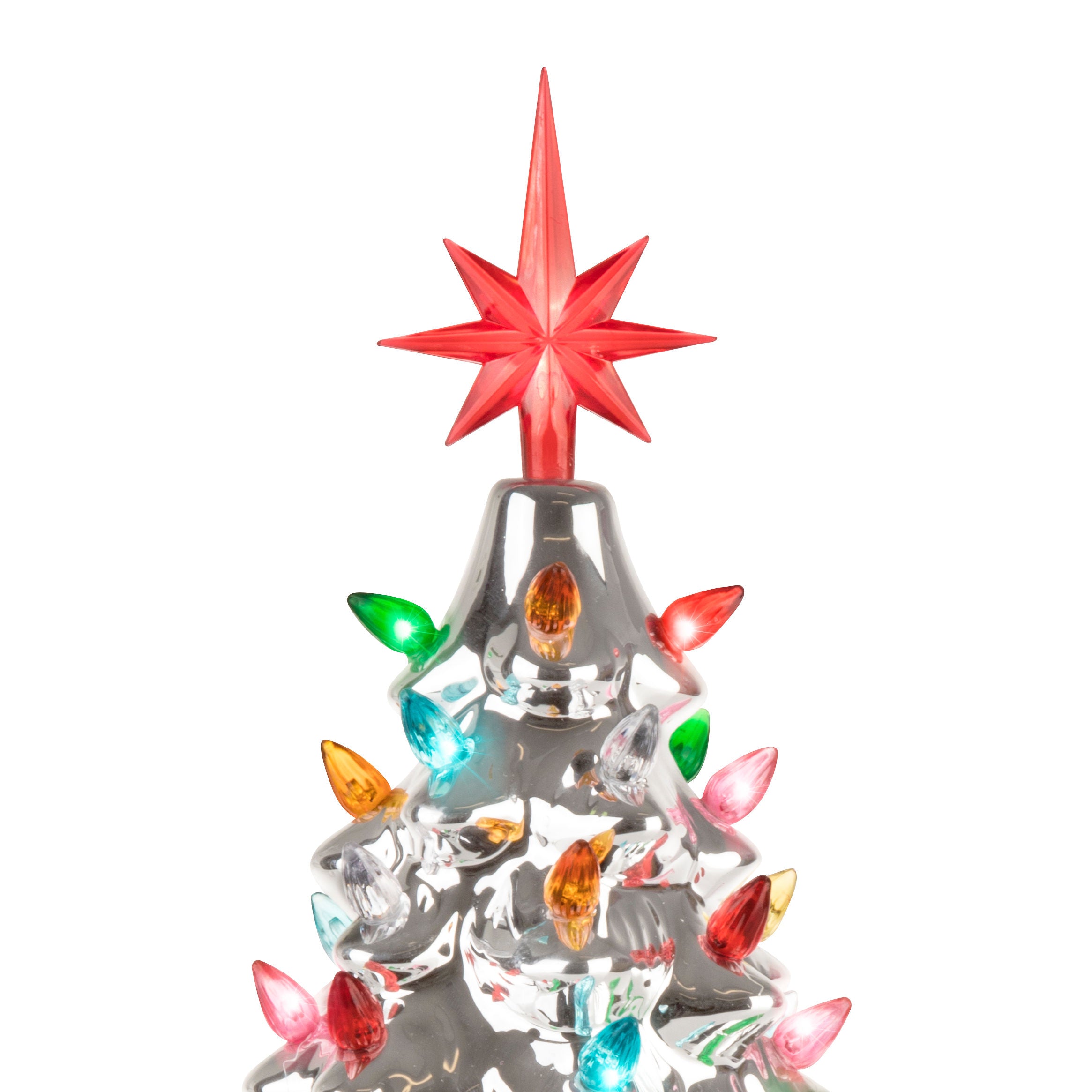 RJ-CER-SIL-L RJ Legend Christmas Mini Ceramic Tree