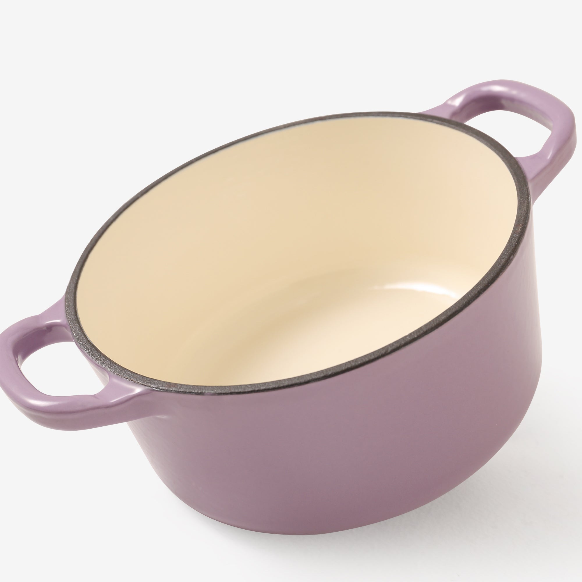 RJ Legend 1.9 Quart Cast Iron Pot, Enameled Cast Iron Pot, Dutch Oven Pot, Non-Stick, Round Braiser with Loop Handles, Purple