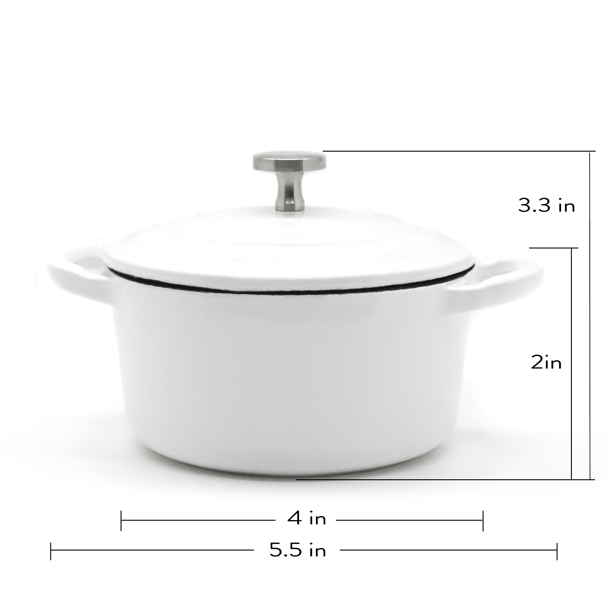 RJ Legend Mini Cast Iron Pot, Round Cocotte, 5.5-Inch 