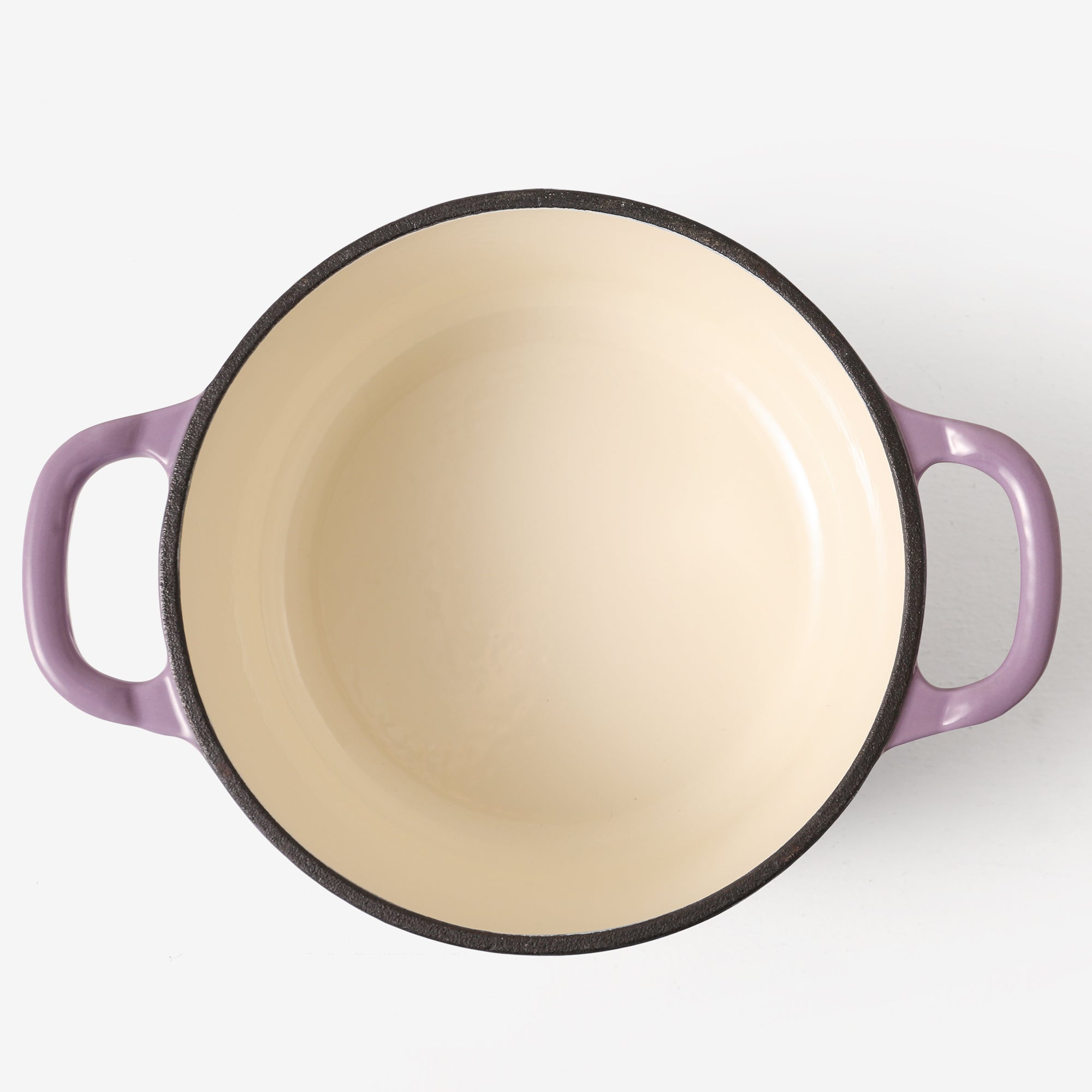 RJ Legend 1.9 Quart Cast Iron Pot, Enameled Cast Iron Pot, Dutch Oven Pot, Non-Stick, Round Braiser with Loop Handles, Purple
