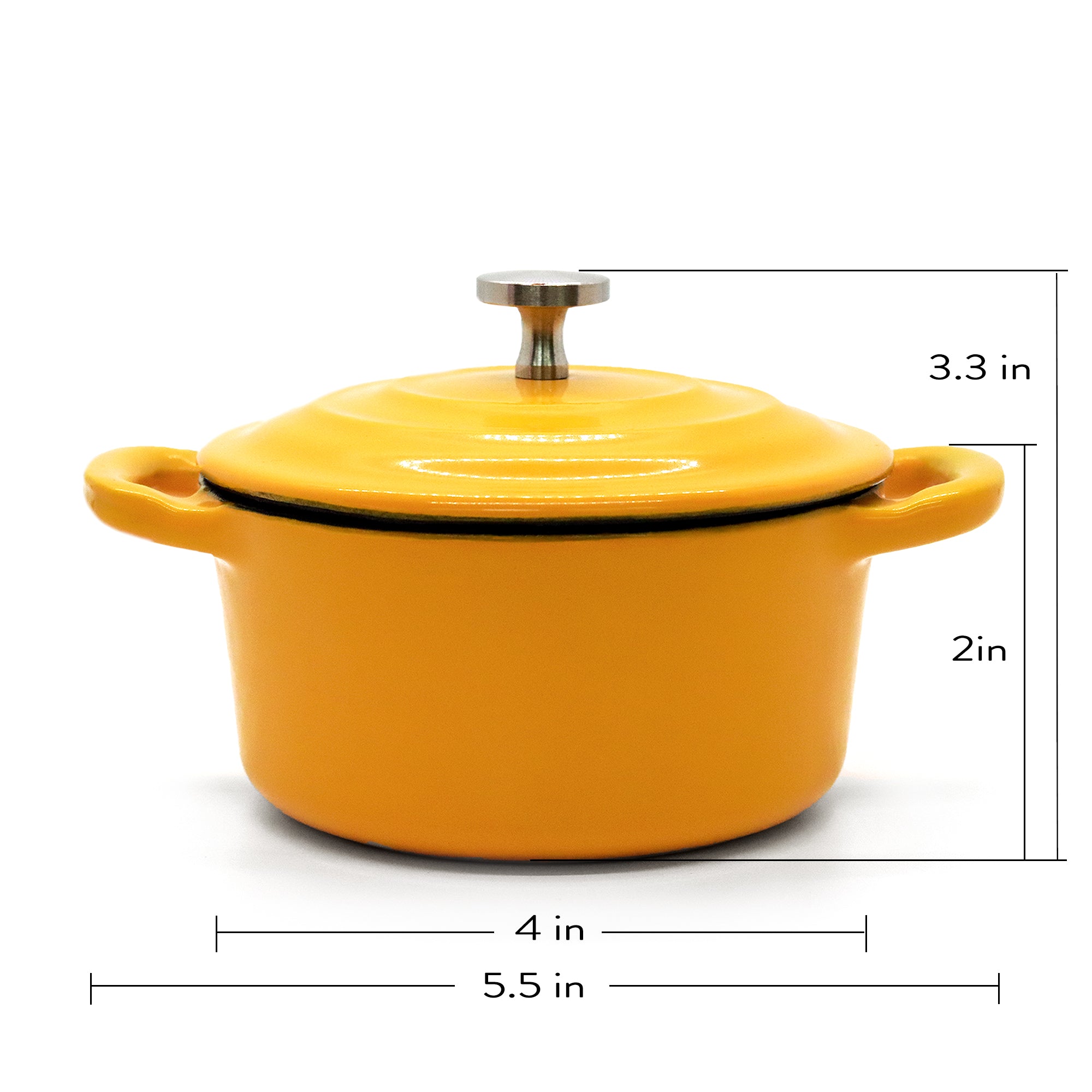 RJ Legend Mini Cast Iron Pot, Round Cocotte, 5.5-Inch 